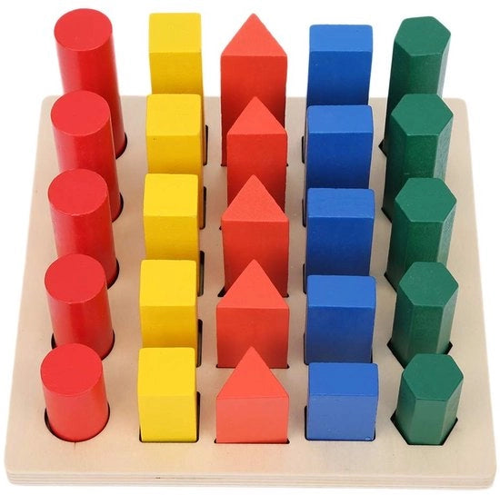 Giocchi Educativi per Bambini - Blocchi Geometrici in Legno - Sviluppo Cognitivo - Apprendimento Precoce - Adatto per Bambini - 21 x 21 x...