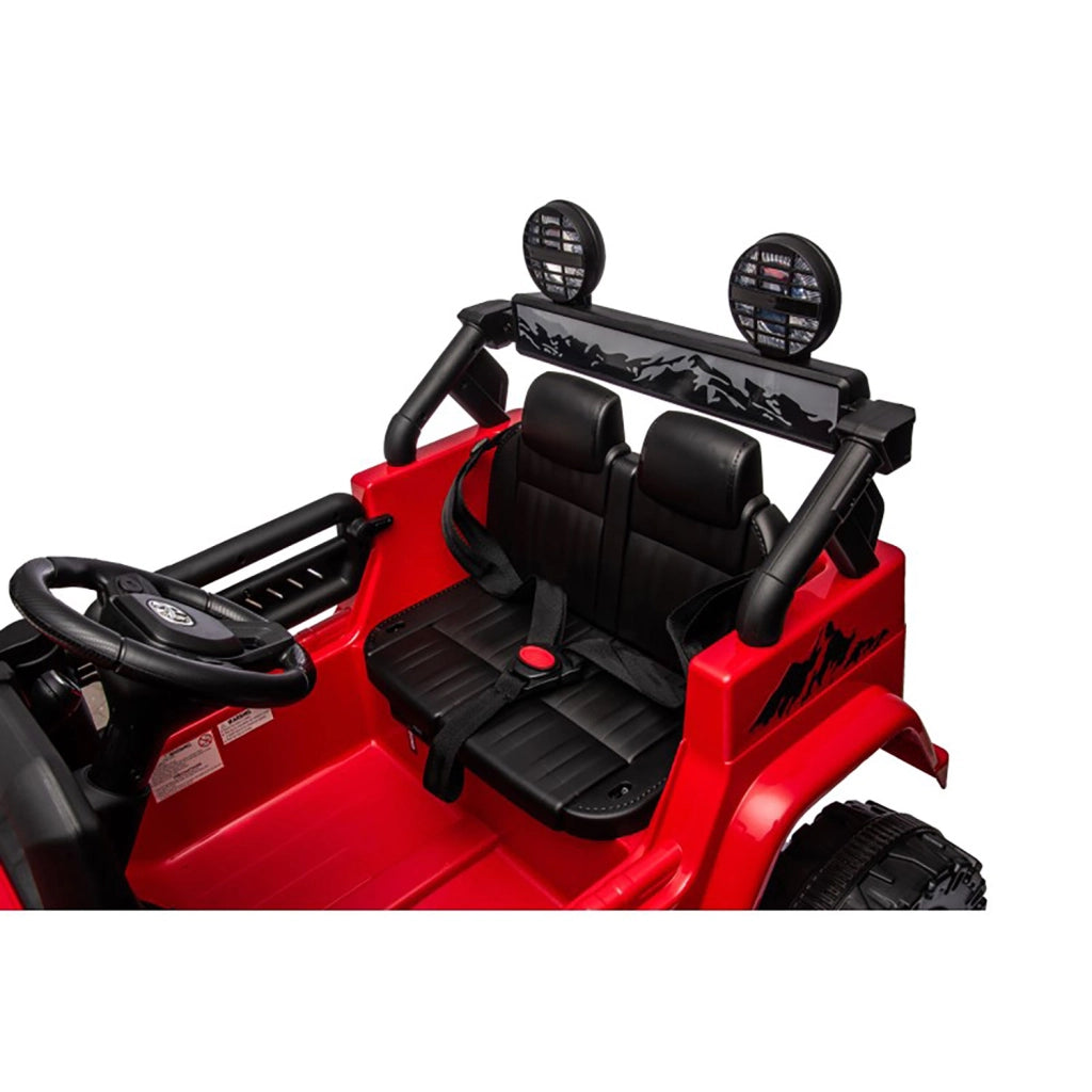 Macchina Elettrica per Bambini Fuoristrada Toyota Fj Cruiser 12V Telecomando Ruote in Gomma e Sedile in Pelle Rosso