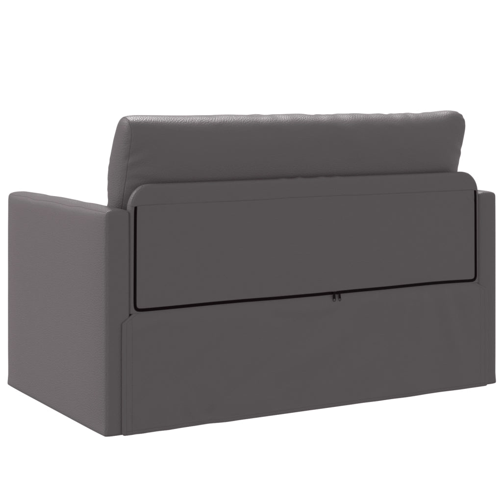 Divano Letto da Pavimento 2 in 1 Grigio 124x71x78 cm Pelle Sintetica