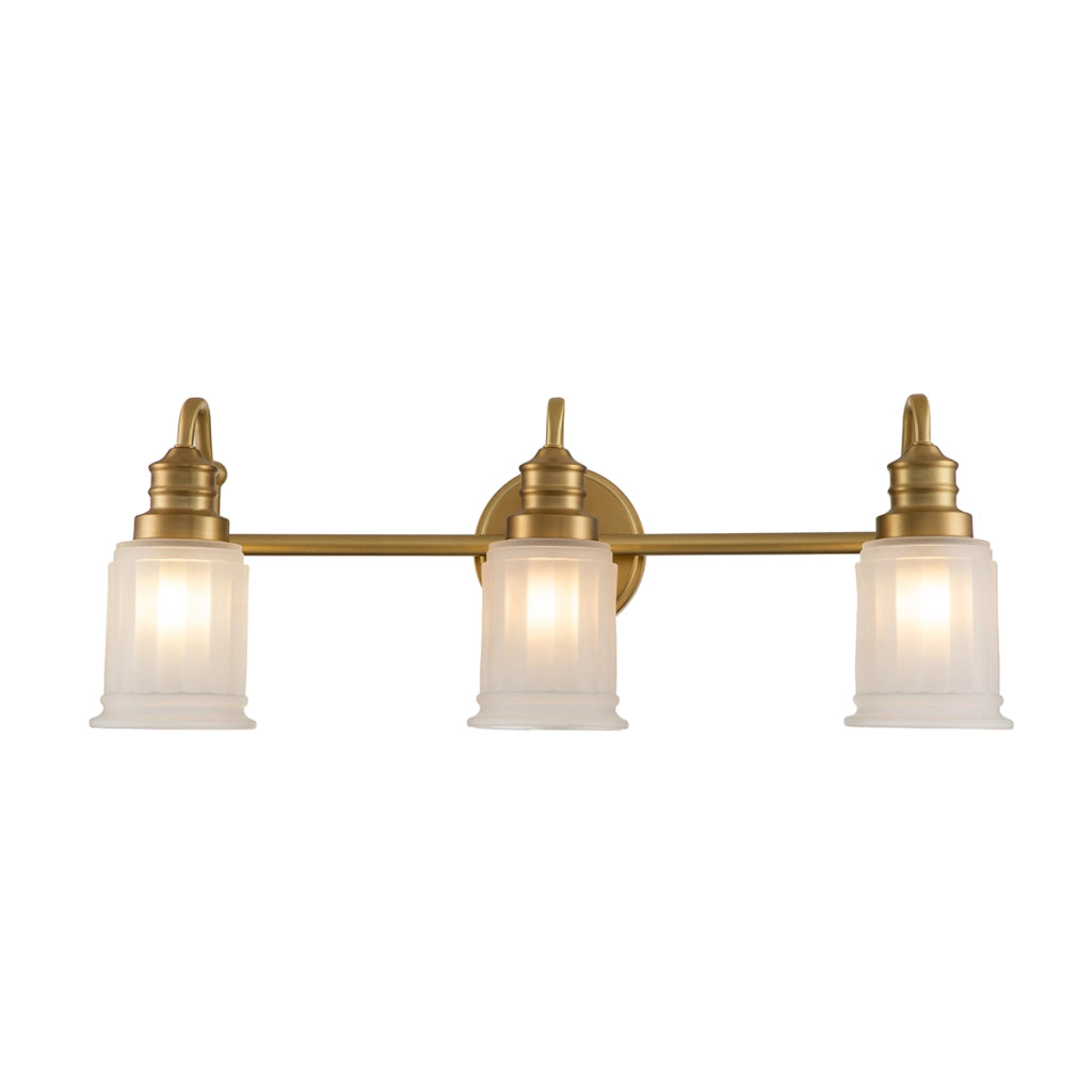Applique bagno oro Swell 3 vetri opali 3xG9 Quoizel