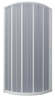 Box Doccia Semicircolare 1 Anta a Soffietto in PVC Apertura Laterale H185 cm Dorini Bianco 90x90 cm