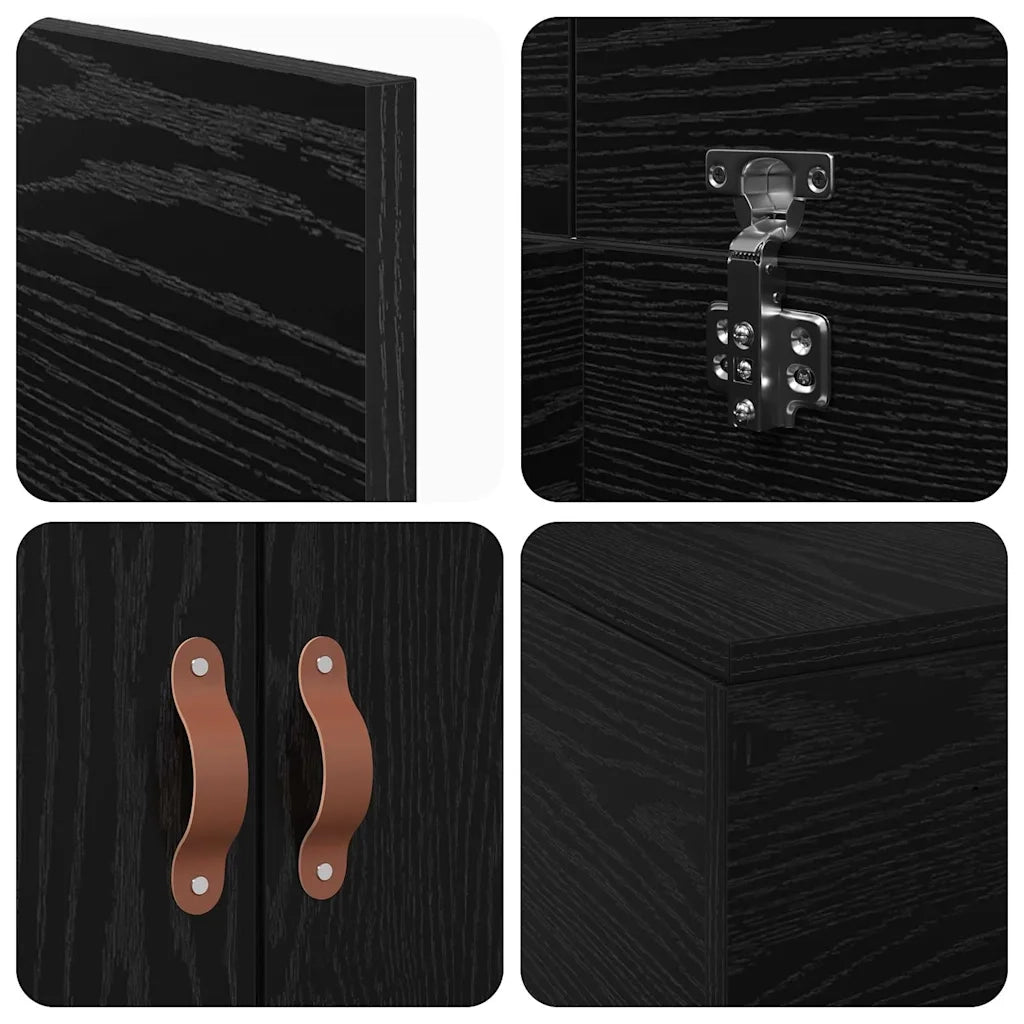 Struttura letto con contenitore Rovere Nero 90 x 200 cm 3335342