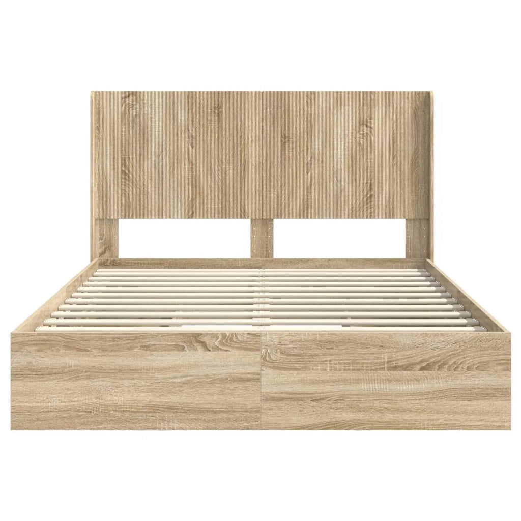 Struttura del letto con stoccaggio e testata Rovere Sonoma 3414009