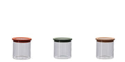 1 Pezzo Barattolo da Cucina in Vetro Borosilicato Tondo 11 x 11 cm 3 Colori