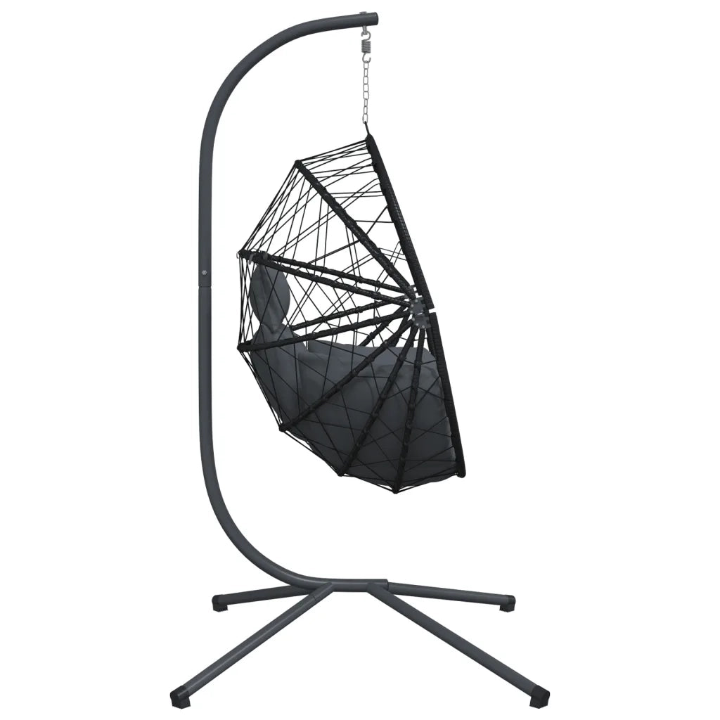 Sedia a Uovo Sospesa con Supporto Antracite Polyrattan/Acciaio 4007402