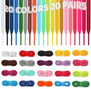 Cordoni elastici 120 cm - 20 paia - per scarpe da ginnastica e per escursioni - flessibili - in poliestere resistente ai colori