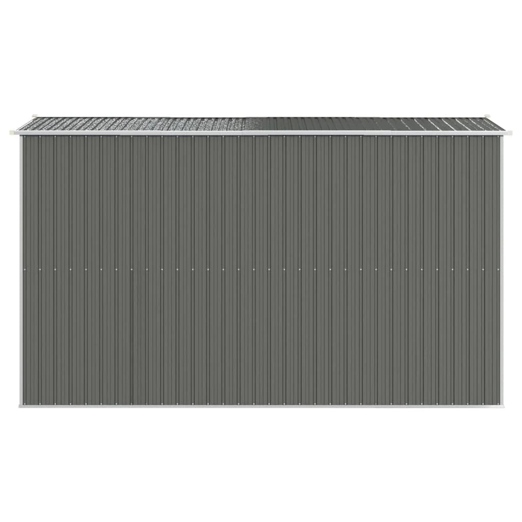 Casetta da giardino cabina ripostiglio capanno da esterno capanno per attrezzi robusta colore chiaro 192 x 357 x 223 cm acciaio zincato grigio 02_0022257