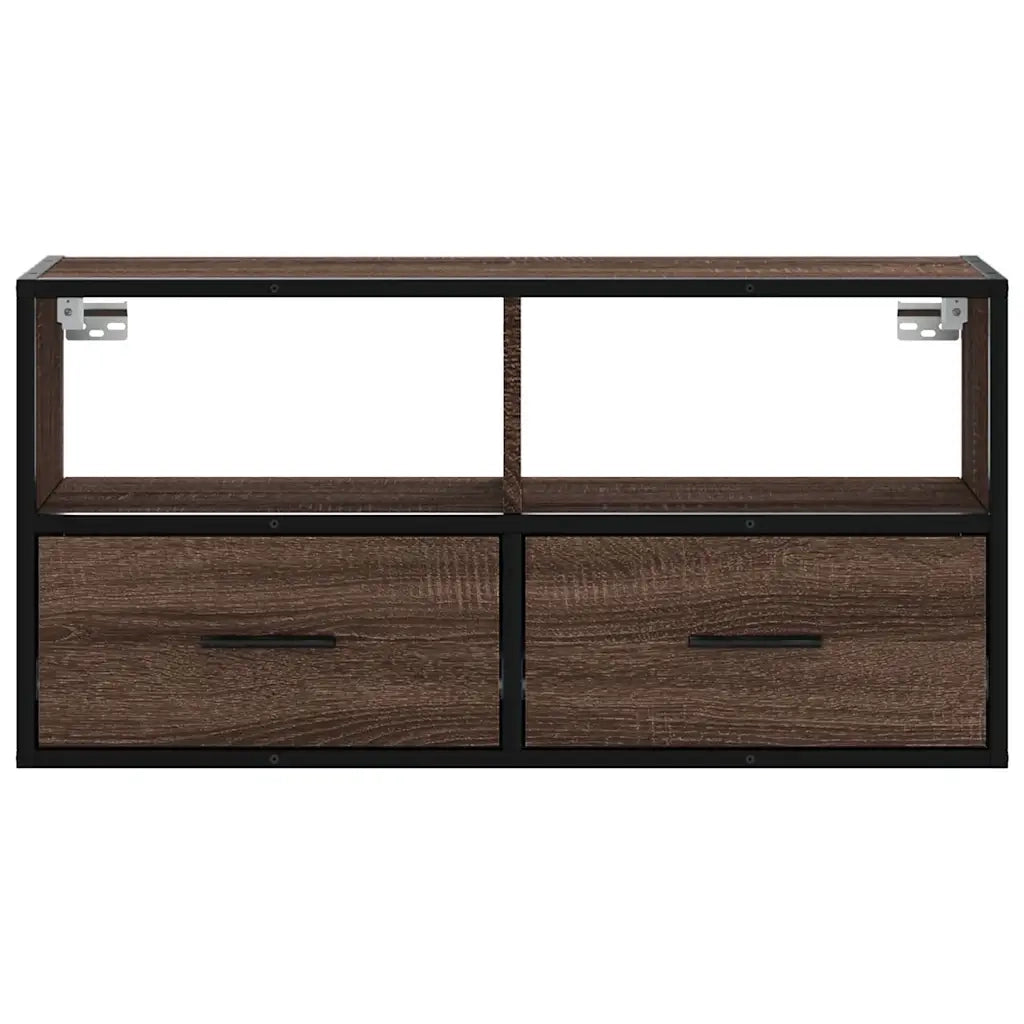 Mobile TV Rovere Marrone 80x31x39,5cm Legno Multistrato Metallo 848923