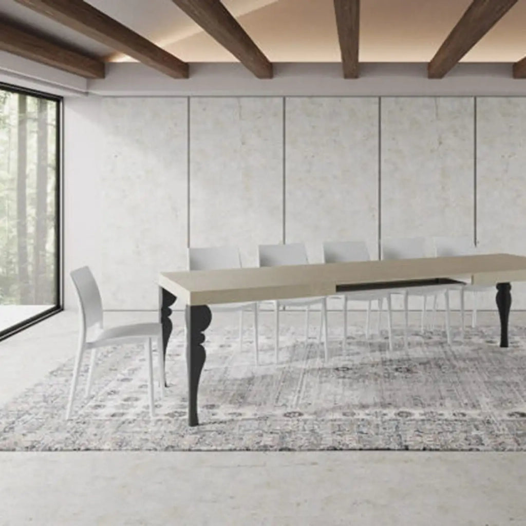 Tavolo allungabile 200/460x90 cm Paxon cashmere gambe antracite