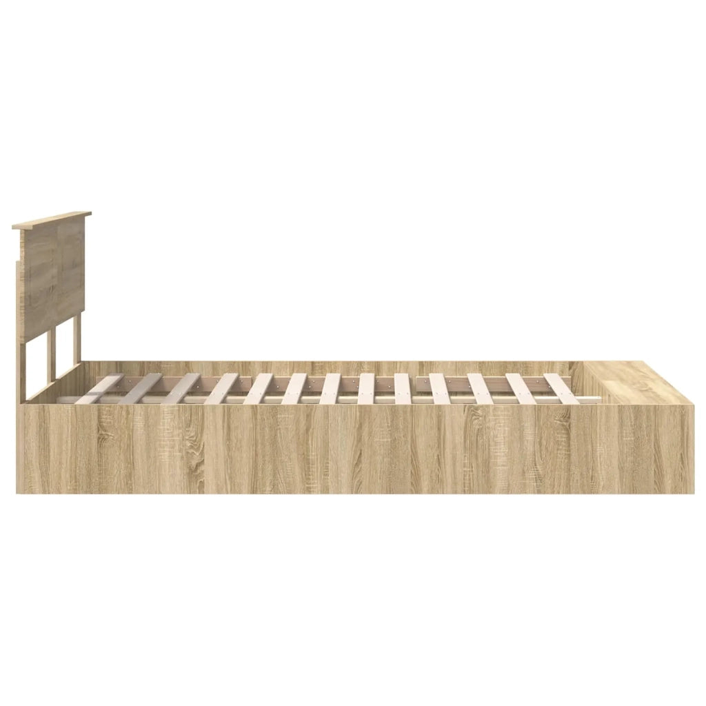 Struttura del letto con lo scaffale Rovere Sonoma 135 x 190 cm 3408377