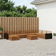 Set di divani da esterno 9 pz Naturale Legno di Acacia Massello 3383752