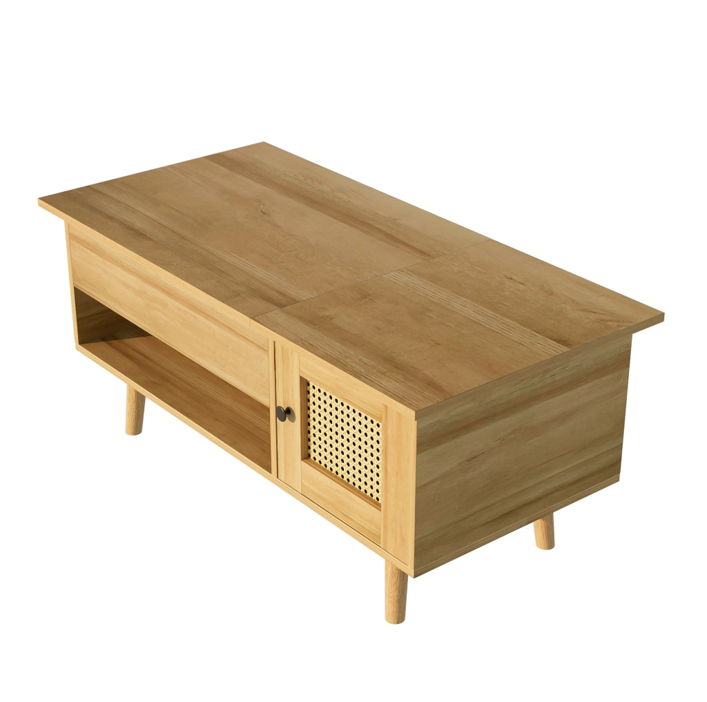 TAVOLINO da caffè con piano sollevabile 103x50x46/60 cm Legno Nero