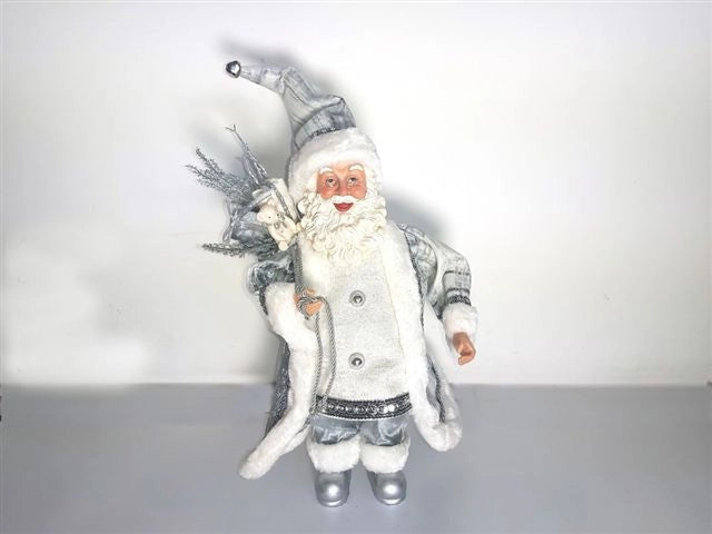 Carillon Giocattoli Musicali di Babbo Natale Natalizio Decorativo Grigio