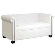 Divano Chesterfield a 2 Posti in Pelle Artificiale Bianco  cod mxl 18553