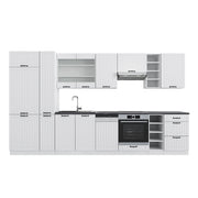 Cucina componibile Fame-Line Bianco rustico/Bianco 355 cm, PL Antracite Vicco