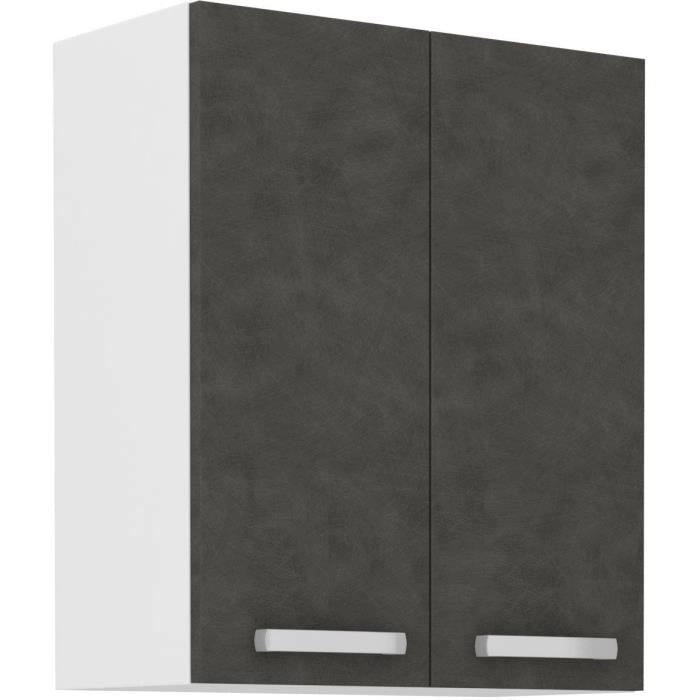 Mobile alto con ante battenti - Grigio opaco - L 60 cm x P 31,6 x H 72 cm - LASSEN