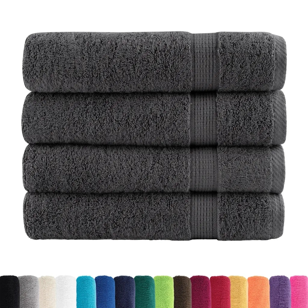 vidaXL Asciugamani Premium SOLUND 4 pz Antracite 50x100 cm 600gsm