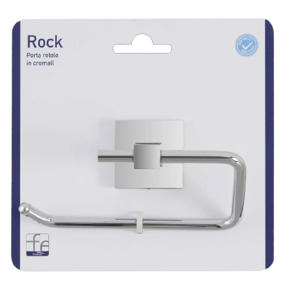 Porta Rotolo da Bagno Carta Igienica Cromo Semplice Rock