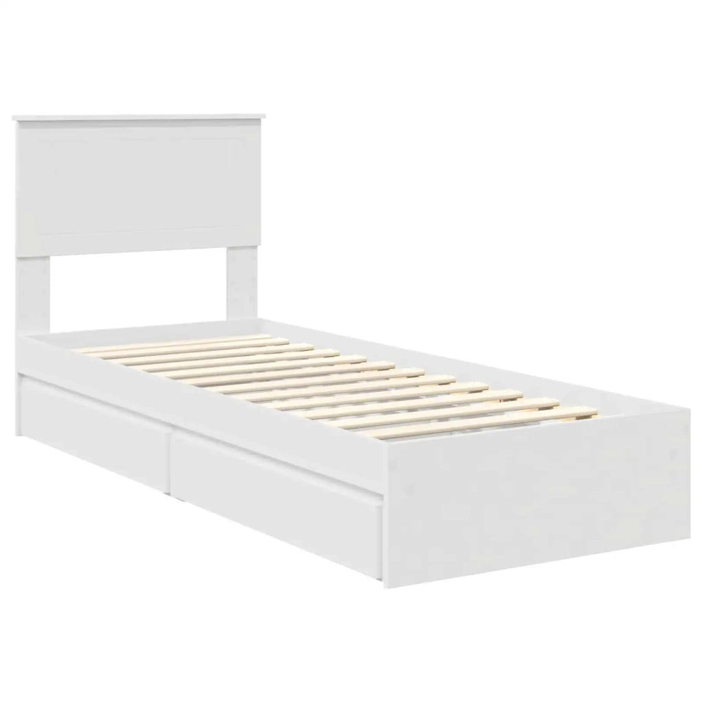 Letto con Contenitore Bianco 75 x 190 cm Legno multistrato
