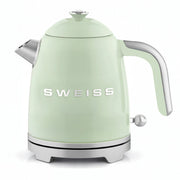 Bollitore elettrico vintage KTS7, 1 L, acciaio inox, 1000 W,Base girevole a 360°, Verde