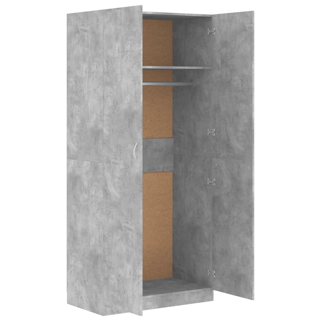 Armadio Grigio Cemento 90x52x200 cm in Legno Multistrato CFW9720944