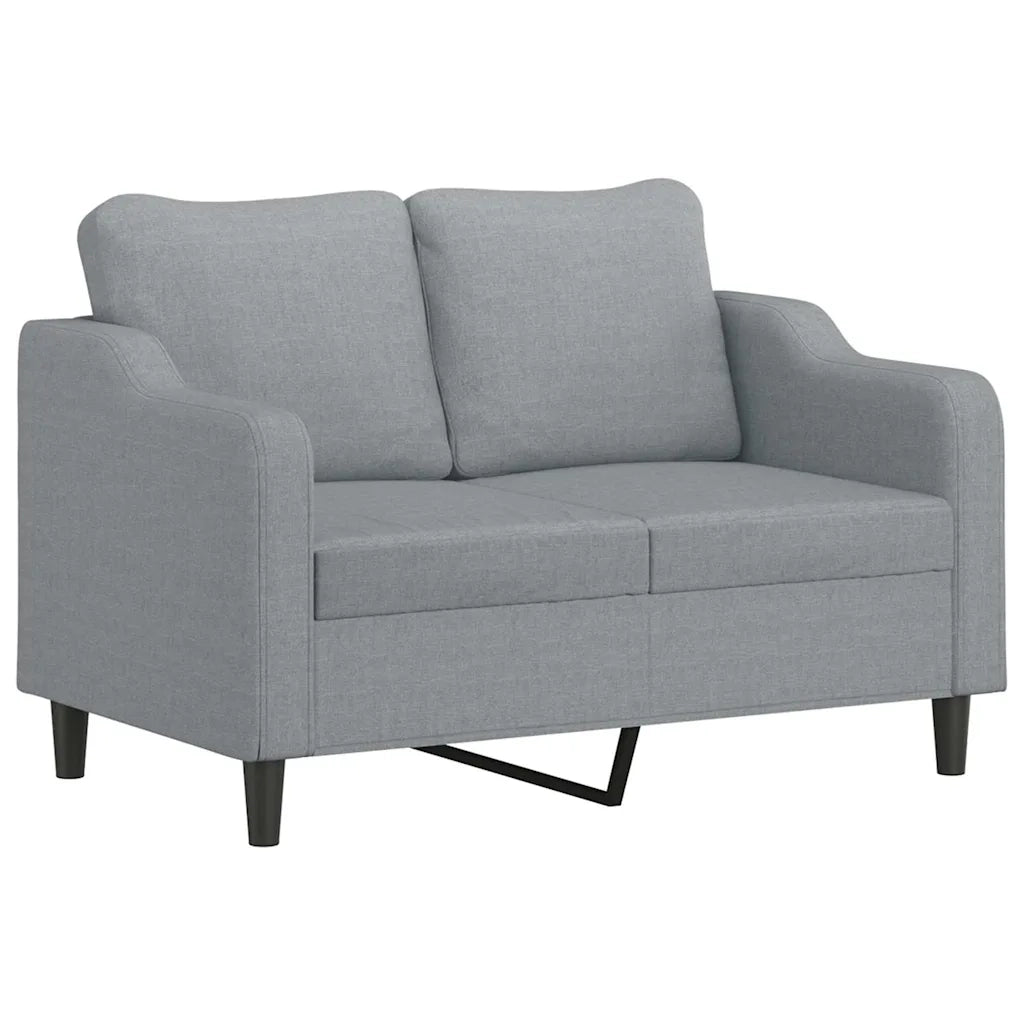 Set Divani 2 pz con Cuscini Grigio Chiaro in Tessuto 3201850