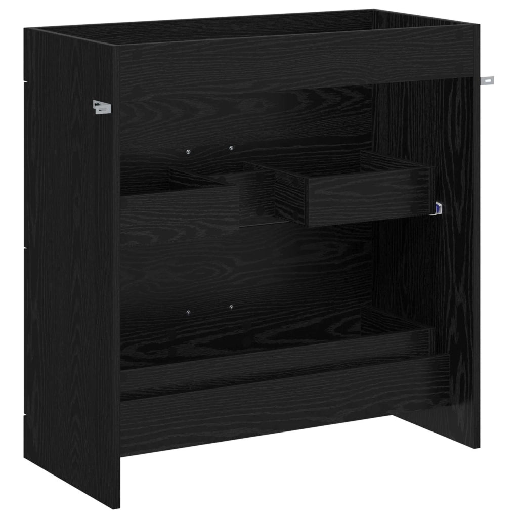 Mobiletto da Bagno Sotto Lavabo Rovere Nero 78,5 x 37,5 x 81 cm 890713