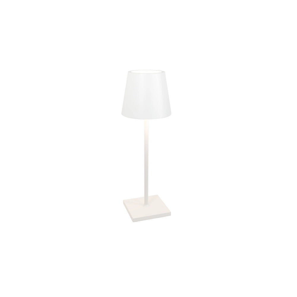 Lampada a led da tavolo Poldina L Desk Bianca ricaricabile e dimmerabile con batteria fino a 12 ore