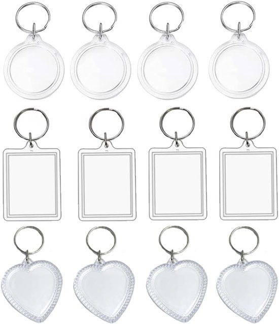 Laccia da chiave a 12 elementi - orecchino da chiave in acrilico - per uso DIY - bianco - 5CM*4.5CM