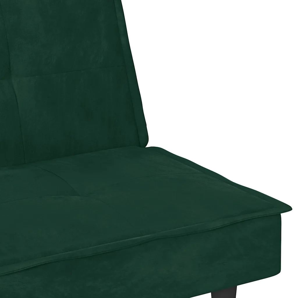 Divano letto | Sof¨¤ letto | Letto singolo con Portabicchieri in Velluto Verde Scuro