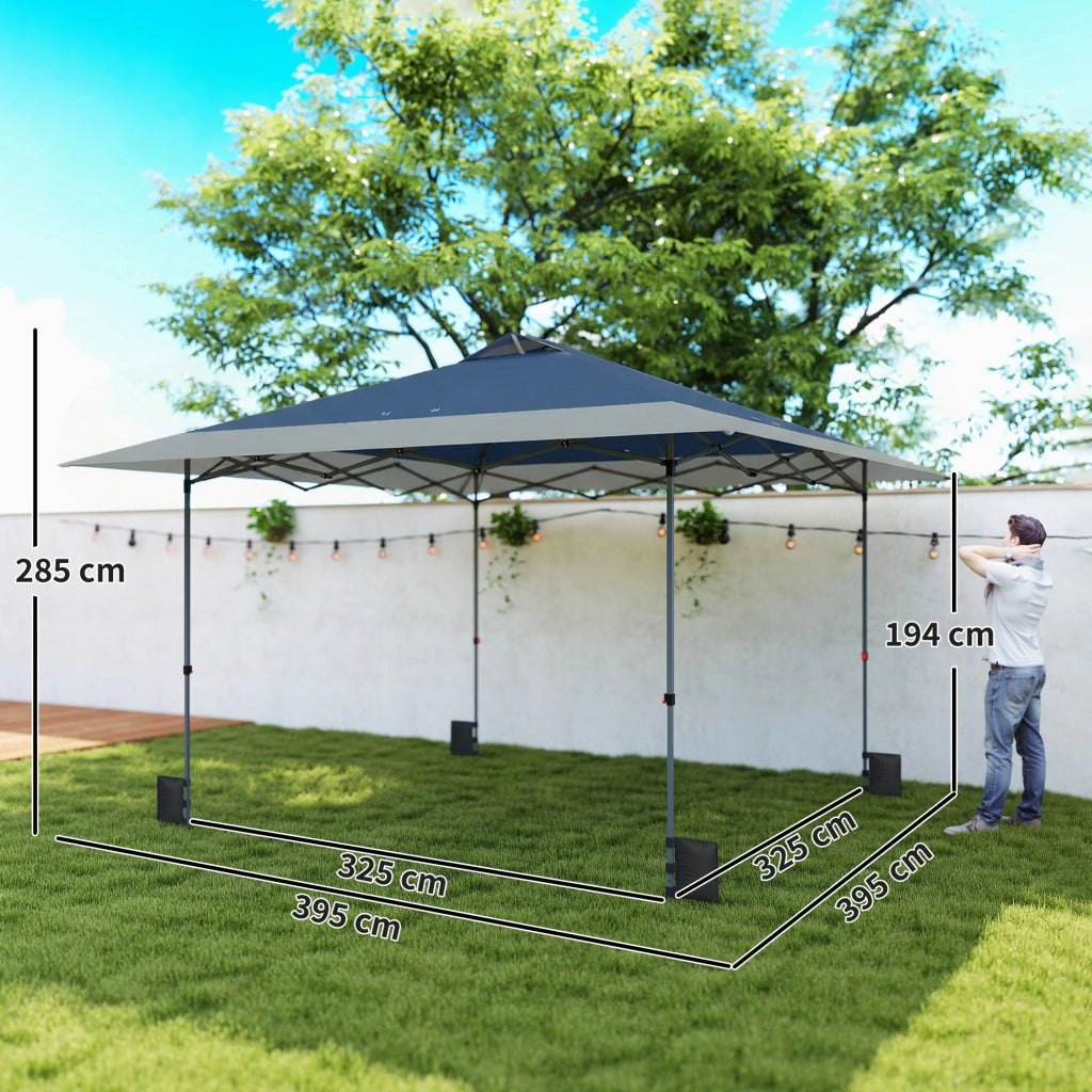Gazebo pieghevole impermeabile 4x4m ¨C zephmum ¨C grigio
