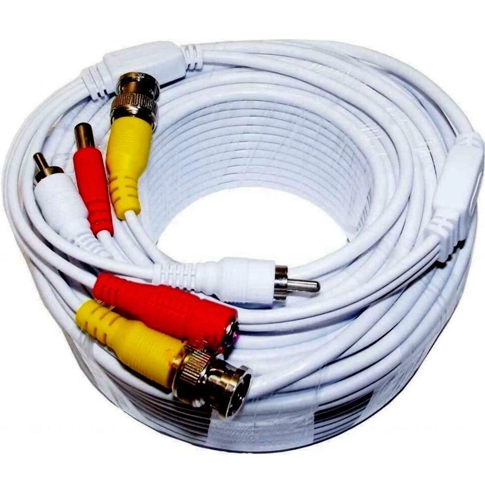 Trade Shop - Cavo Prolunga Audio Video Rca Bnc Da 50mt Per Dvr Telecamere Con Alimentazione -