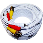 Trade Shop - Cavo Prolunga Audio Video Rca Bnc Da 50mt Per Dvr Telecamere Con Alimentazione -