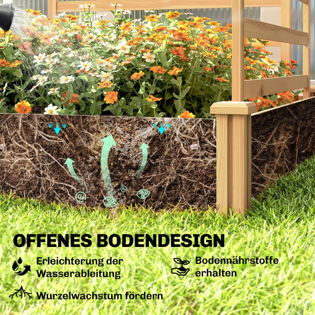 Fioriera con grigliato divisorio in legno da giardino ¨C Xylo ¨C 240x125x102 cm legno naturale