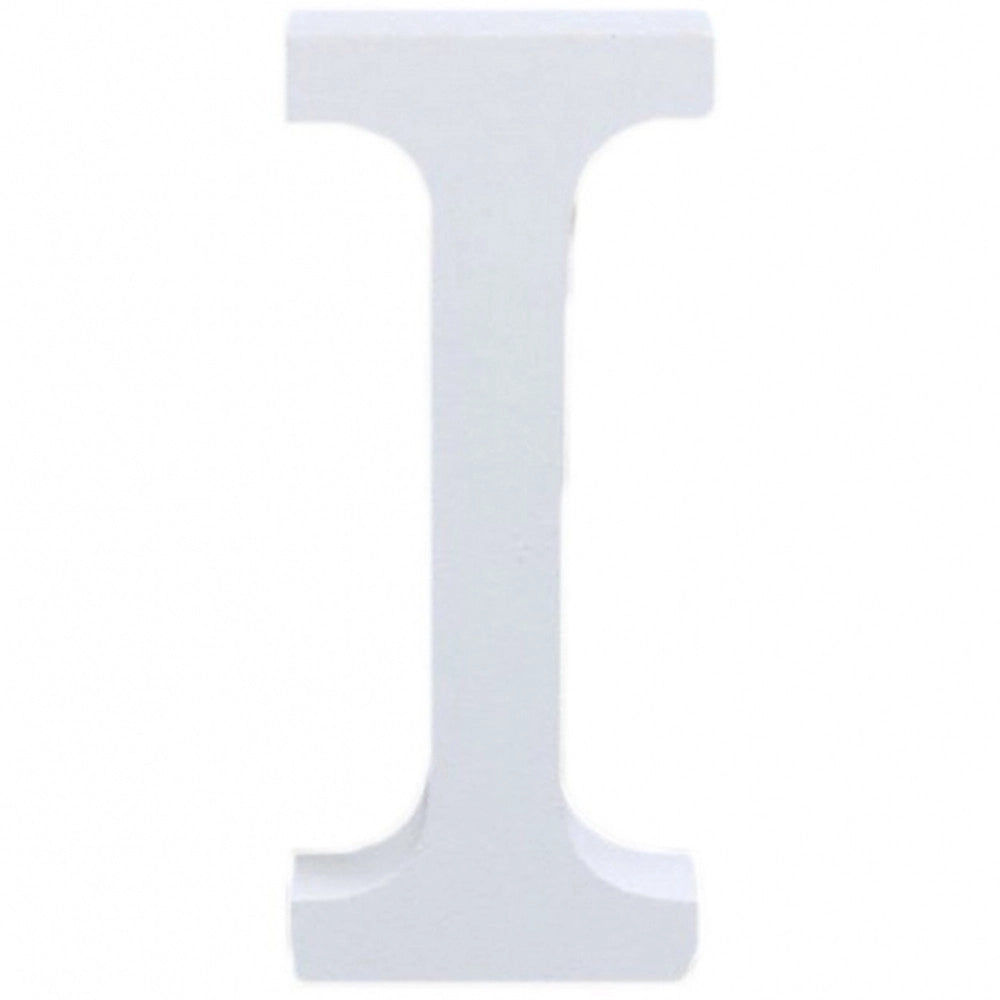 Trade Shop - Lettera I In Legno Bianco 11cm Decorazione Confettata Matrimoni Promessa Wedding -