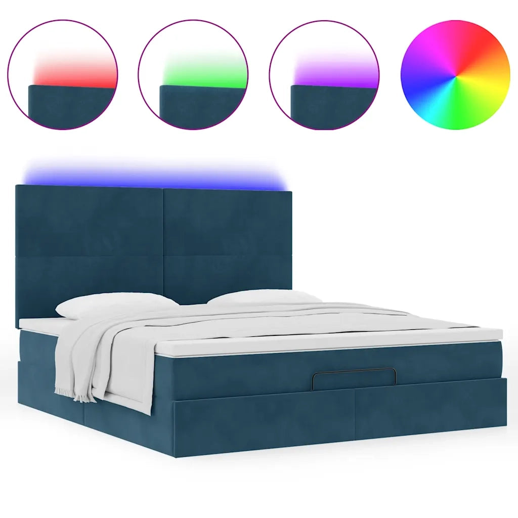 Struttura Letto Pouf con Materassi 180x200 cm Velluto 3314268