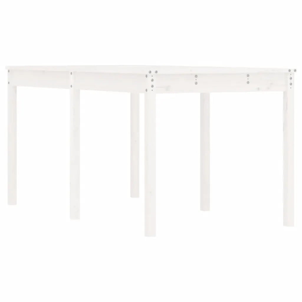 Tavolo da Giardino Bianco 159,5x82,5x76cm Legno Massello Pino 823977