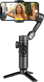Stativo per smartphone - Stabilizzatore per selfie - Incluso luce - Nero - Codice prodotto: Blyx - Modello: Glimbal - Caratteristiche tecniche: stabilizzatore, portatile, inclusa luce.