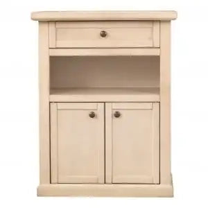 Mobiletto entratina in legno Shabby chic avorio anticato, 2 ante 1 cassetto 1 vano