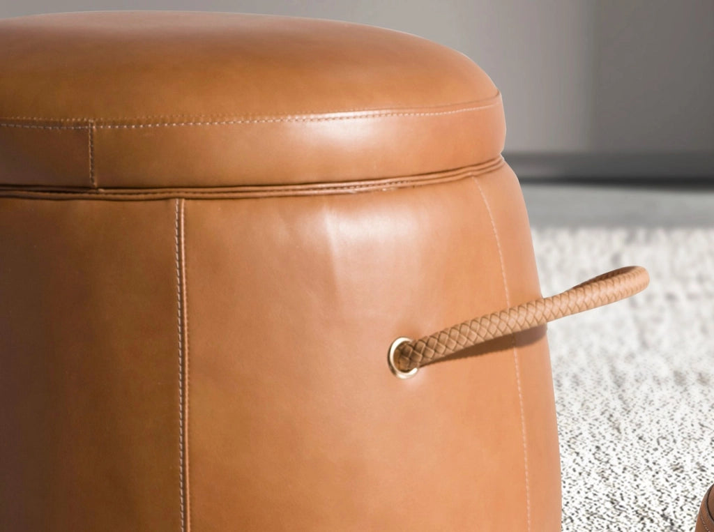 Pouf in pelle di cammello