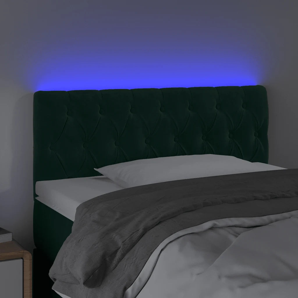 Testiera | Testata a LED Verde Scuro 100x7x78/88 cm in Velluto