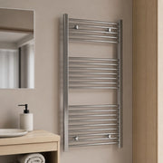 Termoarredo bagno cromato in acciaio per scaldasalviette a muro *** misure h1120xl500xi450 21 tubi, pezzi 1