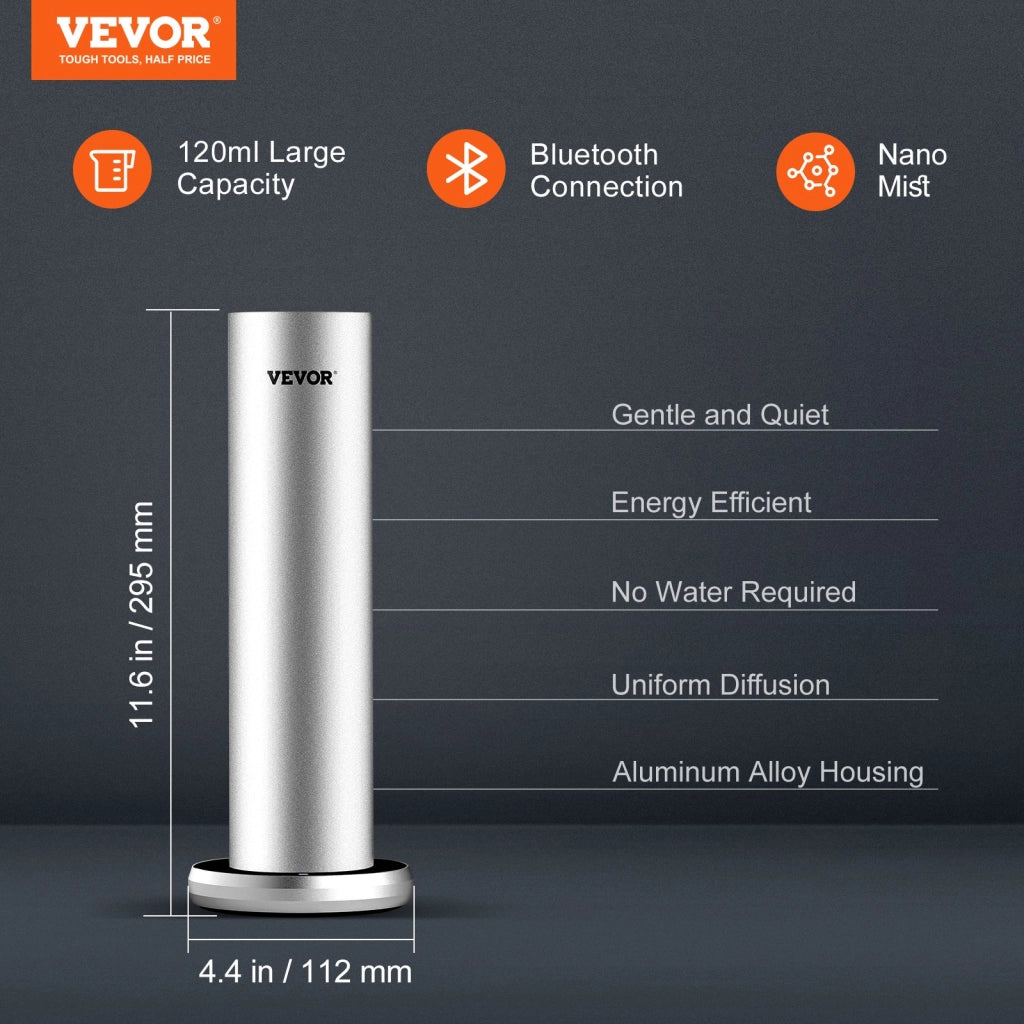 Diffusore di aromi ad aria fredda Bluetooth 120 ml in lega di alluminio SE8150D-V2.0 per casa e ufficio 5W
