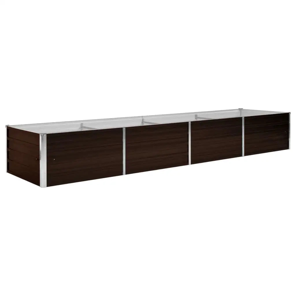 Fioriere | Cassetta per fiori | Letto Rialzato Giardino Marrone 320x80x45 cm in Acciaio Zincato