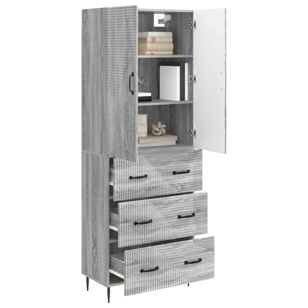Set di armadi 2 pcs Sonoma grigio 66 x 34,5 x 90 cm