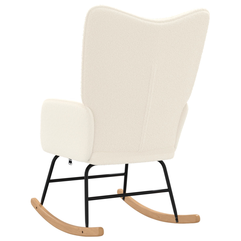 Poltrona Rilassante  in Tessuto Simil Lana Riccio Crema