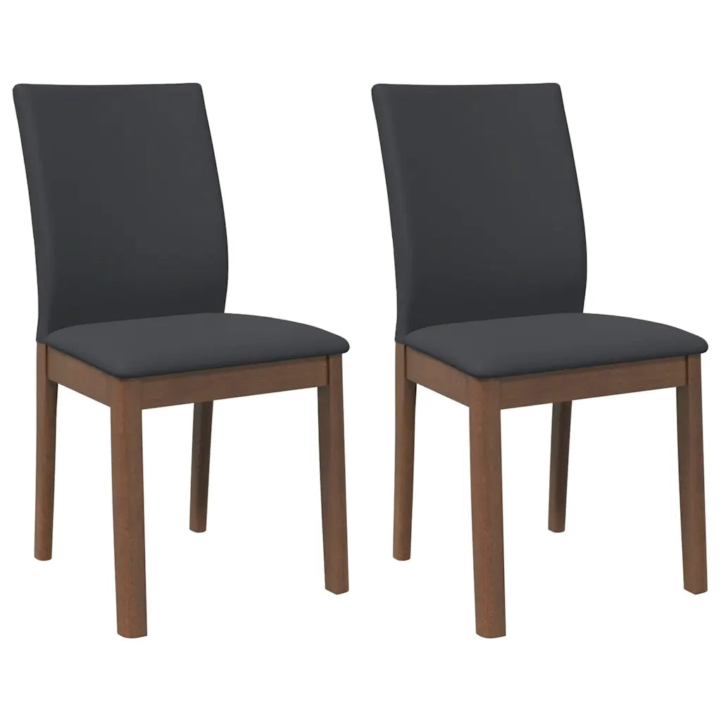 Sedie da Pranzo con Cuscini 2pz Marrone Legno Massello di Hevea