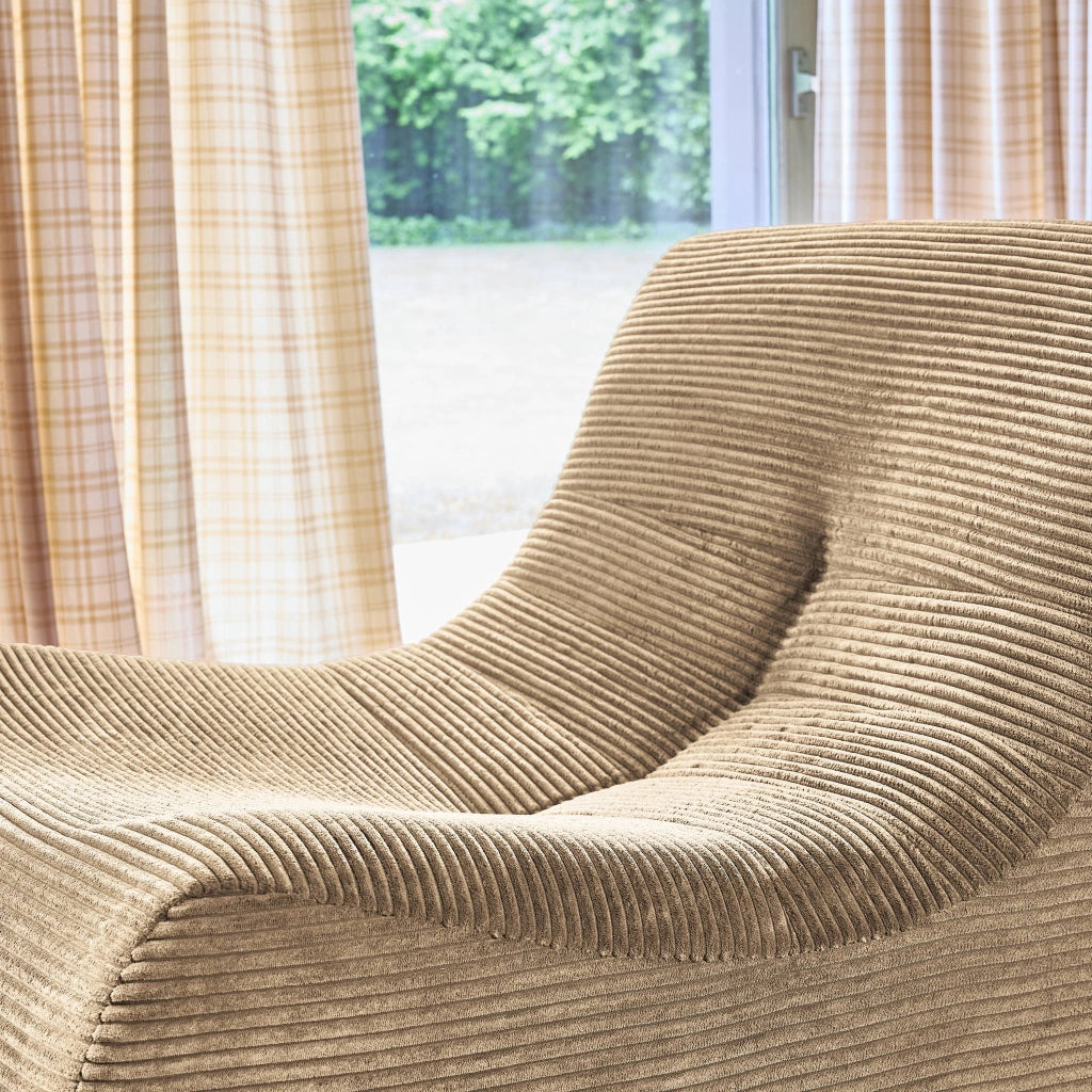 Poltrona in velluto a coste, 3 posti, beige scuro