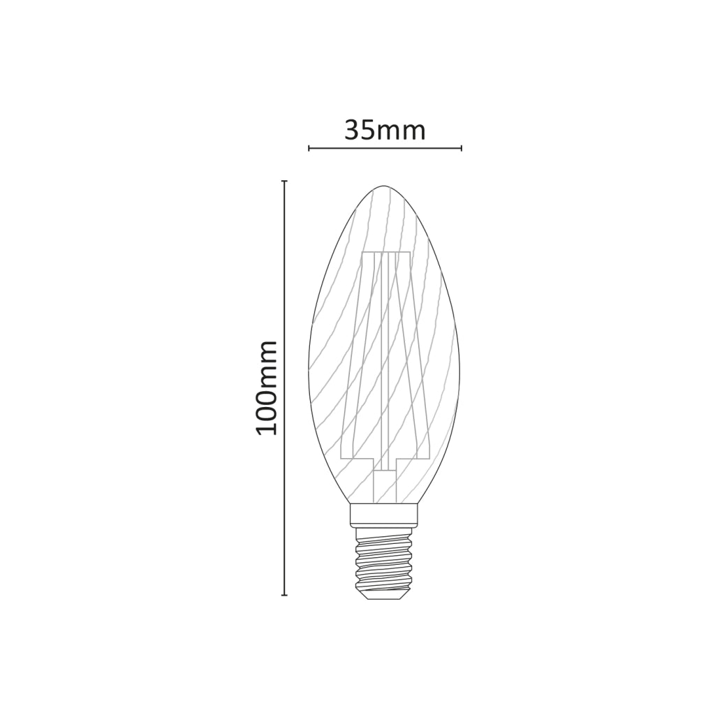 Alcapower Lampada LED Tortiglione 4W 510lm E14 4000K Bianco Naturale, Tecnologia a Filamento ad Alta Efficienza Energetica, Durata 25000 Ore