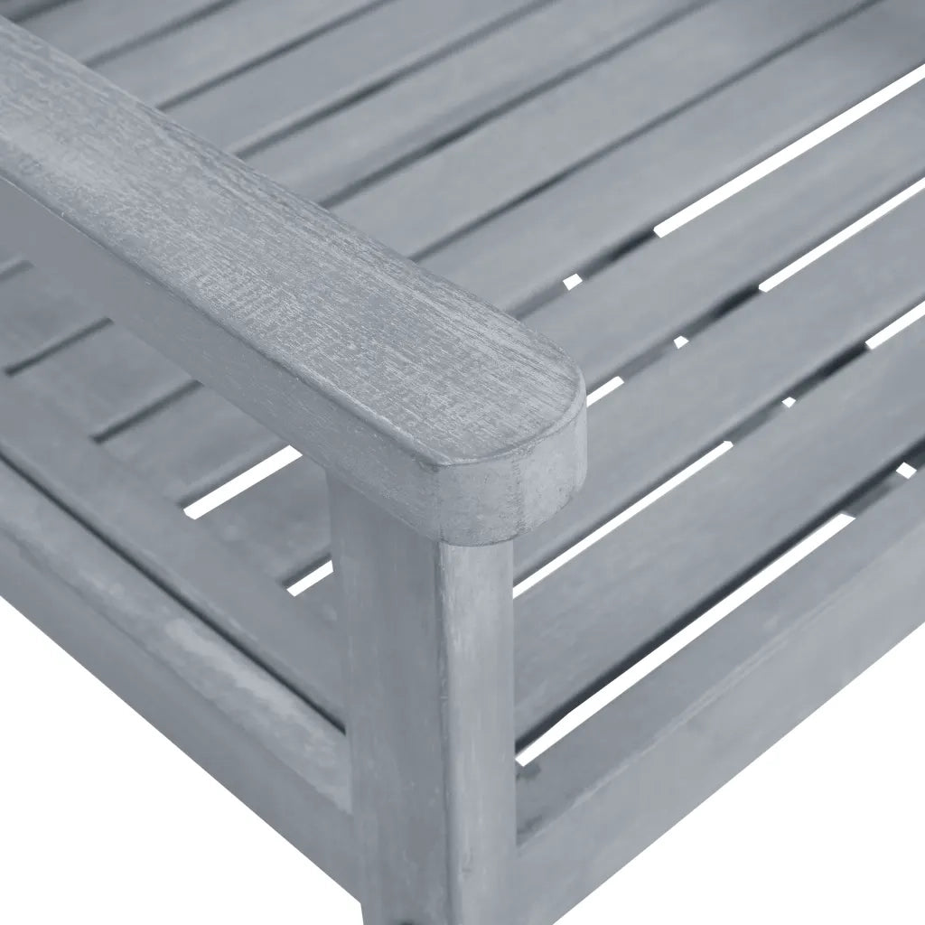 Sedie da Giardino 2 pz Grigio in Massello d'Acacia cod mxl 66909
